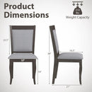 Wood Dining Chairs Set of 2 with Rubber Wood Frame and Padded Seat-Brown by LJGDeals