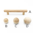Unfinished Wood "Alden" Mid-Century Modern Cabinet Hardware