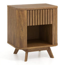 Mid-century Wood Nightstand with Drawer and Open Shelf-Walnut by LJGDeals