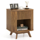 Mid-century Wood Nightstand with Drawer and Open Shelf-Walnut by LJGDeals