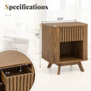 Mid-century Wood Nightstand with Drawer and Open Shelf-Walnut by LJGDeals