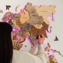 3D LED Wooden World Map 2.0 (with acrylic background)