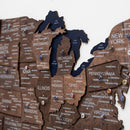 Wooden 3d Map of USA - Dark Walnut by Enjoy The Wood