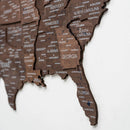 Wooden 3d Map of USA - Dark Walnut by Enjoy The Wood