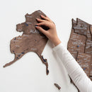 Wooden 3d Map of USA - Dark Walnut by Enjoy The Wood