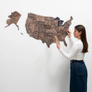 Wooden 3d Map of USA - Dark Walnut by Enjoy The Wood