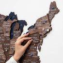 Wooden 3d Map of USA - Dark Walnut by Enjoy The Wood