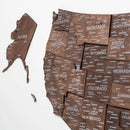Wooden 3d Map of USA - Dark Walnut by Enjoy The Wood