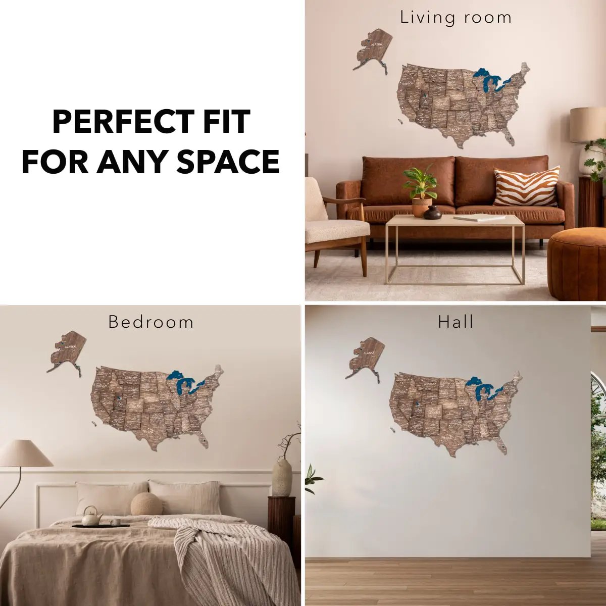 Wooden 3d Map of USA - Dark Walnut, photo 16 of 16