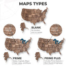 Wooden 3d Map of USA - Dark Walnut by Enjoy The Wood