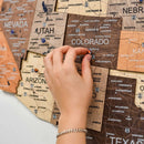 Wooden 3d Map of USA - Multicolor by Enjoy The Wood