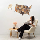 Wooden 3d Map of USA - Multicolor by Enjoy The Wood