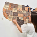 Wooden 3d Map of USA - Multicolor by Enjoy The Wood