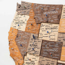 Wooden 3d Map of USA - Multicolor by Enjoy The Wood