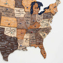 Wooden 3d Map of USA - Multicolor by Enjoy The Wood