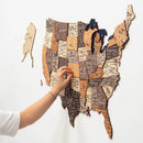 Wooden 3d Map of USA - Multicolor by Enjoy The Wood