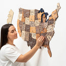 Wooden 3d Map of USA - Multicolor by Enjoy The Wood