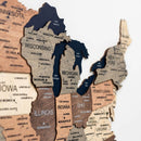 Wooden 3d Map of USA - Smokey by Enjoy The Wood