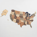 Wooden 3d Map of USA - Smokey by Enjoy The Wood