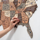 Wooden 3d Map of USA - Smokey by Enjoy The Wood