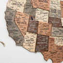 Wooden 3d Map of USA - Smokey by Enjoy The Wood