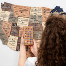 Wooden 3d Map of USA - Smokey by Enjoy The Wood