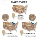 Wooden 3d Map of USA - Smokey by Enjoy The Wood
