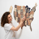 Wooden 3d Map of USA - Smokey by Enjoy The Wood