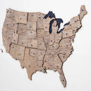 Wooden 3d Map of USA - Terra by Enjoy The Wood