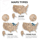 Wooden 3d Map of USA - Terra by Enjoy The Wood