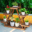 GobekUsa 6-Tier Wooden Plant Stand for Indoor/Outdoor use