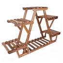 GobekUsa 6-Tier Wooden Plant Stand for Indoor/Outdoor use