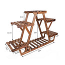 GobekUsa 6-Tier Wooden Plant Stand for Indoor/Outdoor use