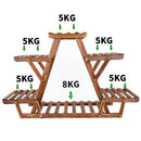 GobekUsa 6-Tier Wooden Plant Stand for Indoor/Outdoor use