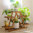 GobekUsa 6-Tier Wooden Plant Stand for Indoor/Outdoor use