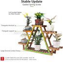 GobekUsa 6-Tier Wooden Plant Stand for Indoor/Outdoor use