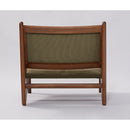 Wooden Armchair with Slanted Backrest & Velvet Fabric