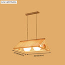 GobekUsa Wooden Asian Triangle Island Pendant Light in Natural Wood Finish