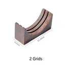 Wooden espresso filter screen holder with gray coasters kitchen stand by Decorbites