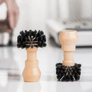 Wooden espresso portafilter and tamper cleaning brush kitchen tool by Decorbites
