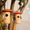 GobekUsa Wooden Hanging Hummingbird House Feeder