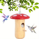 GobekUsa Wooden Hanging Hummingbird House Feeder
