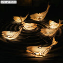 GobekUsa Wooden Kids Whale Pendant Lamp - Modern Hanging Light in Beige, 21.5"/31.5"/39" Wide