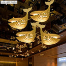 GobekUsa Wooden Kids Whale Pendant Lamp - Modern Hanging Light in Beige, 21.5"/31.5"/39" Wide
