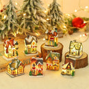 GobekUsa Wooden LED Light House Christmas Decorations
