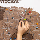 Wooden Map of Spain – Dark Walnut