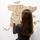 Wooden Map of Spain – Gold