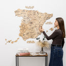 Wooden Map of Spain – Gold