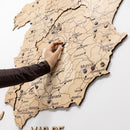 Wooden Map of Spain – Gold