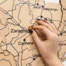 Wooden Map of Spain – Gold